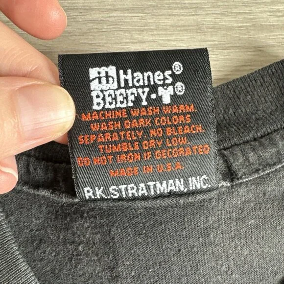 VTG 1994 RK Stratman HARLEY DAVIDSON Single Stitch Shirt Size‎ M Hanes Beefy USA